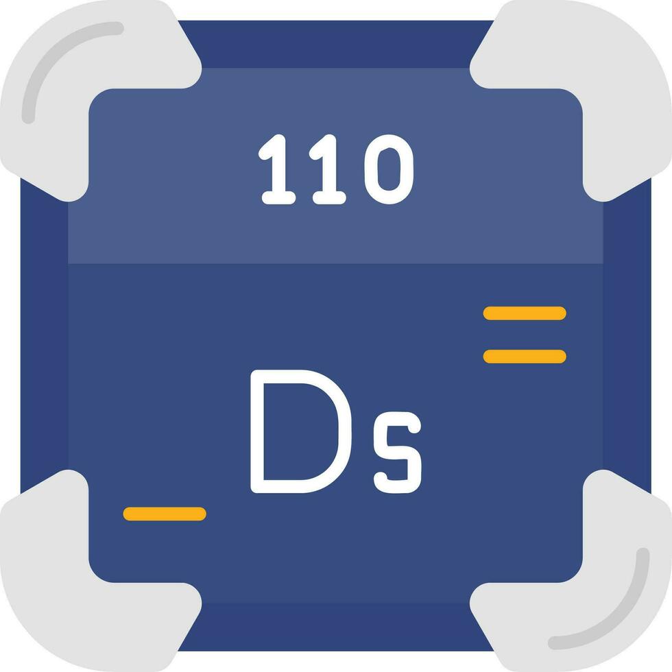 darmstadtium lijn gevulde icoon vector