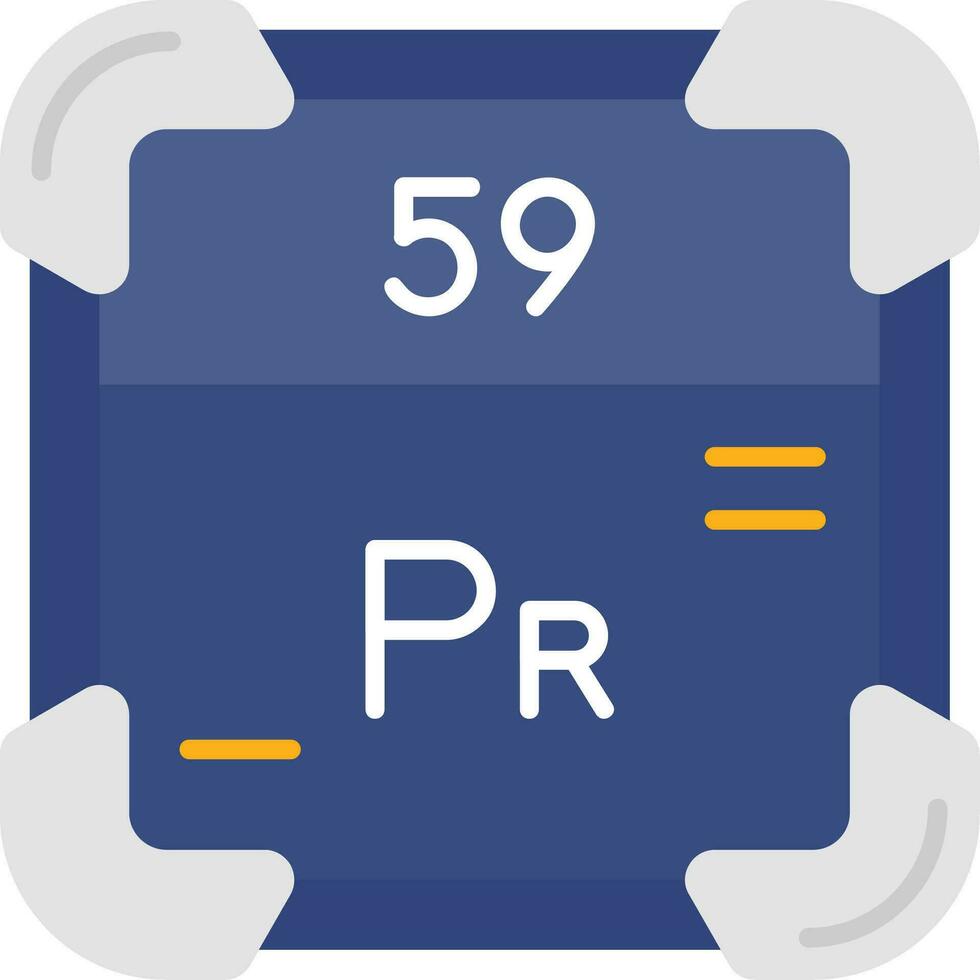 praseodymium lijn gevulde icoon vector