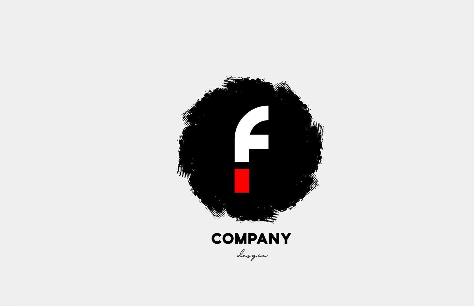 f rood wit zwart alfabet logo letterpictogram met grunge ontwerp voor bedrijf en bedrijf vector