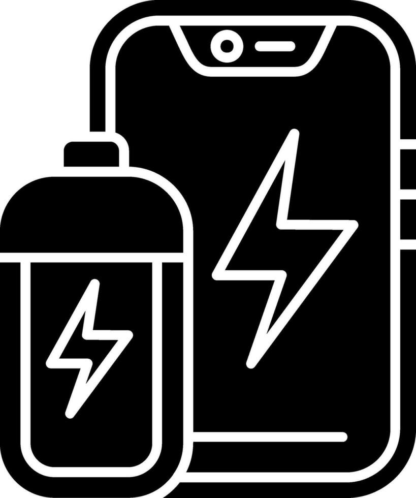 batterij glyph-pictogram vector