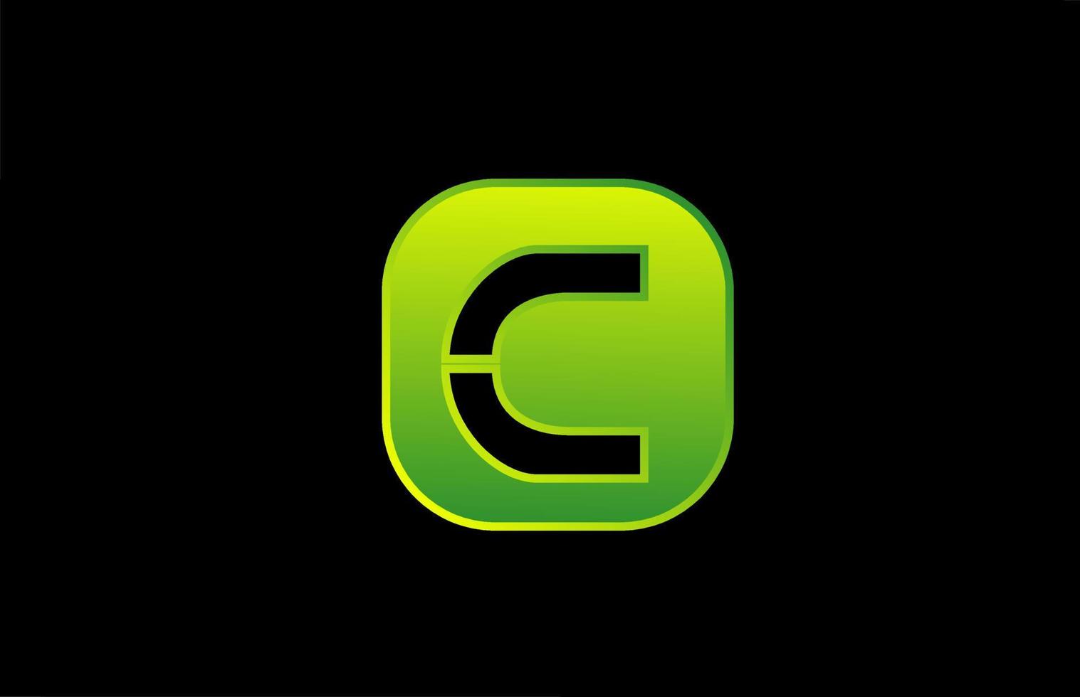 groen zwart c alfabet letter logo pictogram ontwerp voor zaken en bedrijf vector