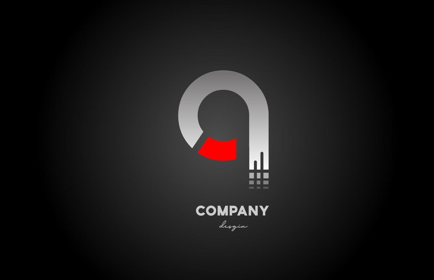 q rood grijs alfabet letter logo pictogram ontwerp voor zaken en bedrijf vector