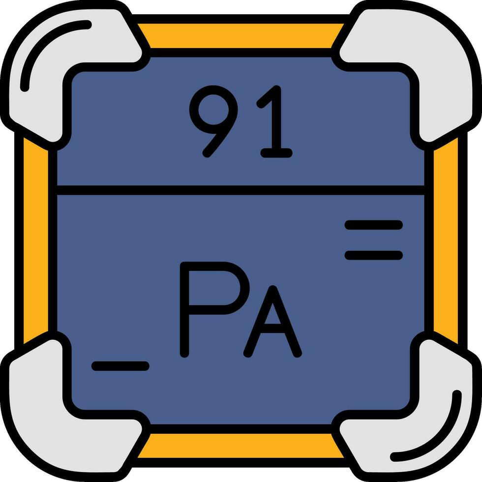 protactinium lijn gevulde icoon vector