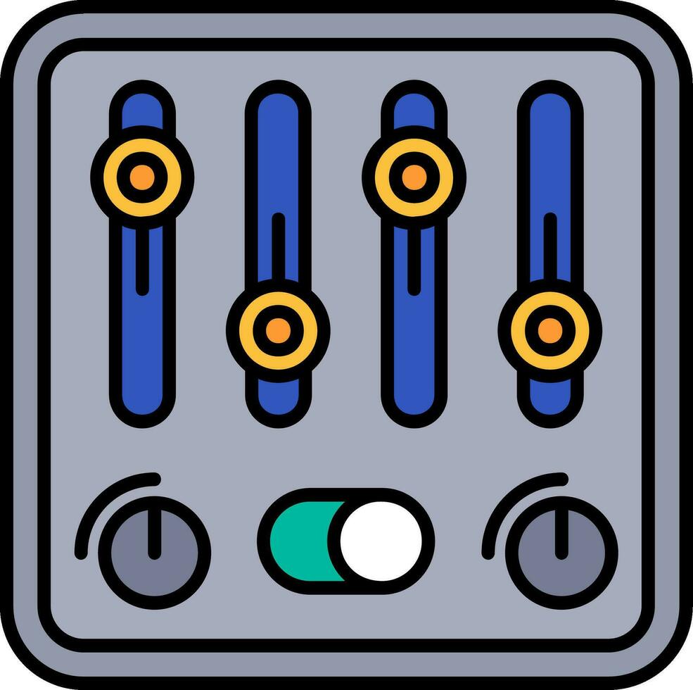 controle lijn gevulde icoon vector