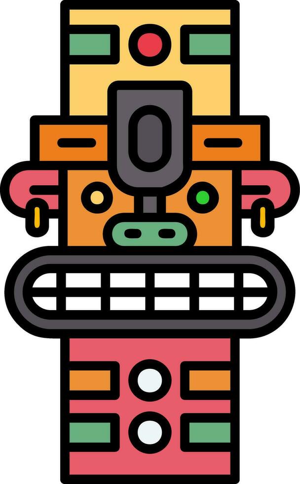 totem lijn gevulde icoon vector