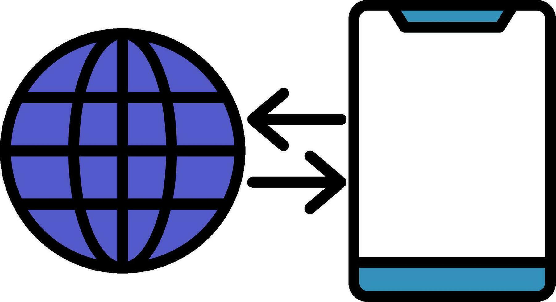 verbinding lijn gevulde icoon vector