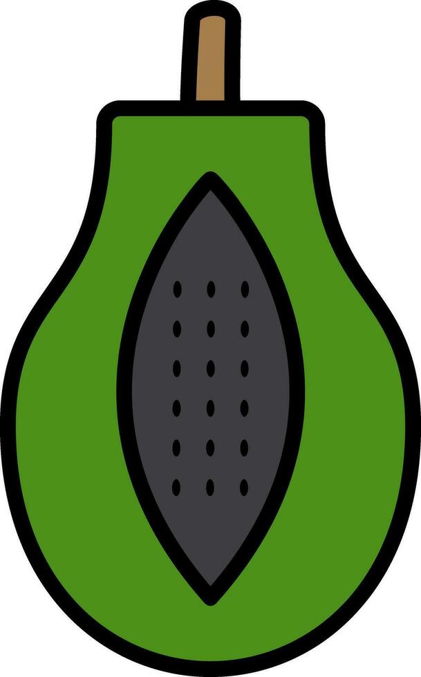 papaja lijn gevulde icoon vector
