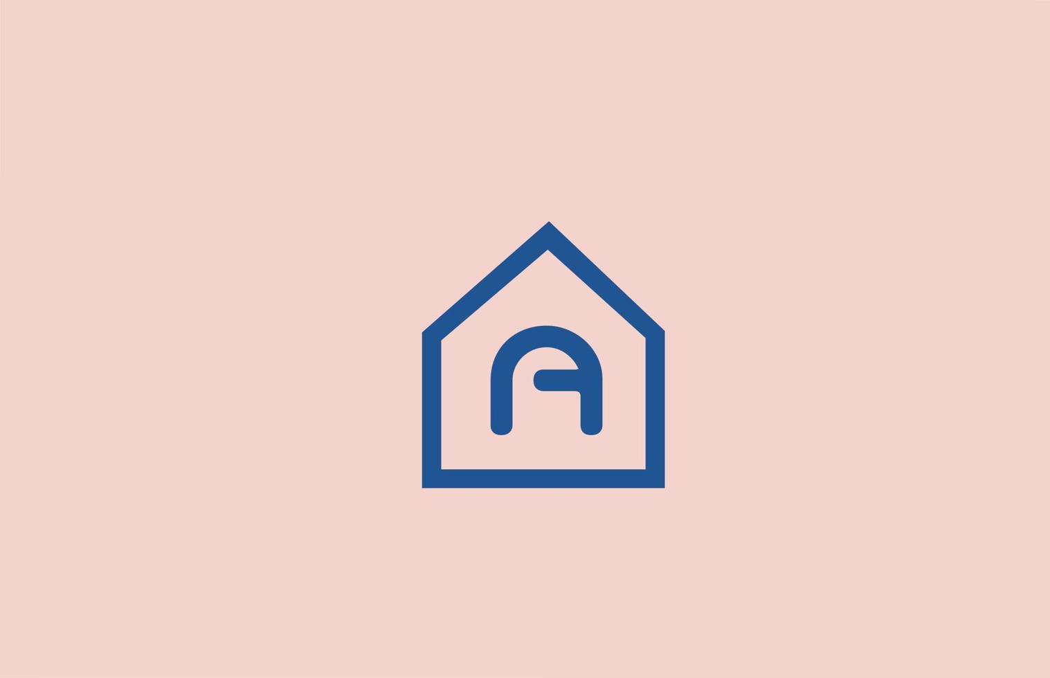 blauw roze een alfabet letterpictogram logo voor bedrijf en bedrijf met huis design vector