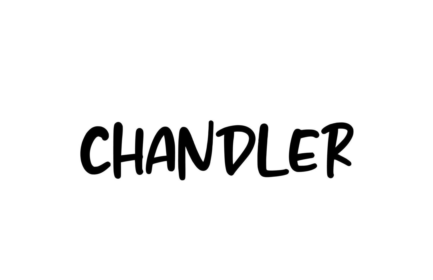 chandler stad handgeschreven typografie word tekst hand belettering. moderne kalligrafie tekst. zwarte kleur vector