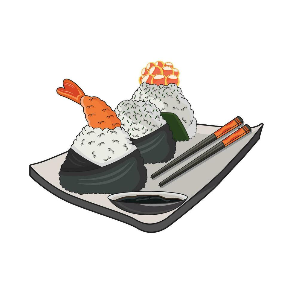 illustratie van onigiri vector