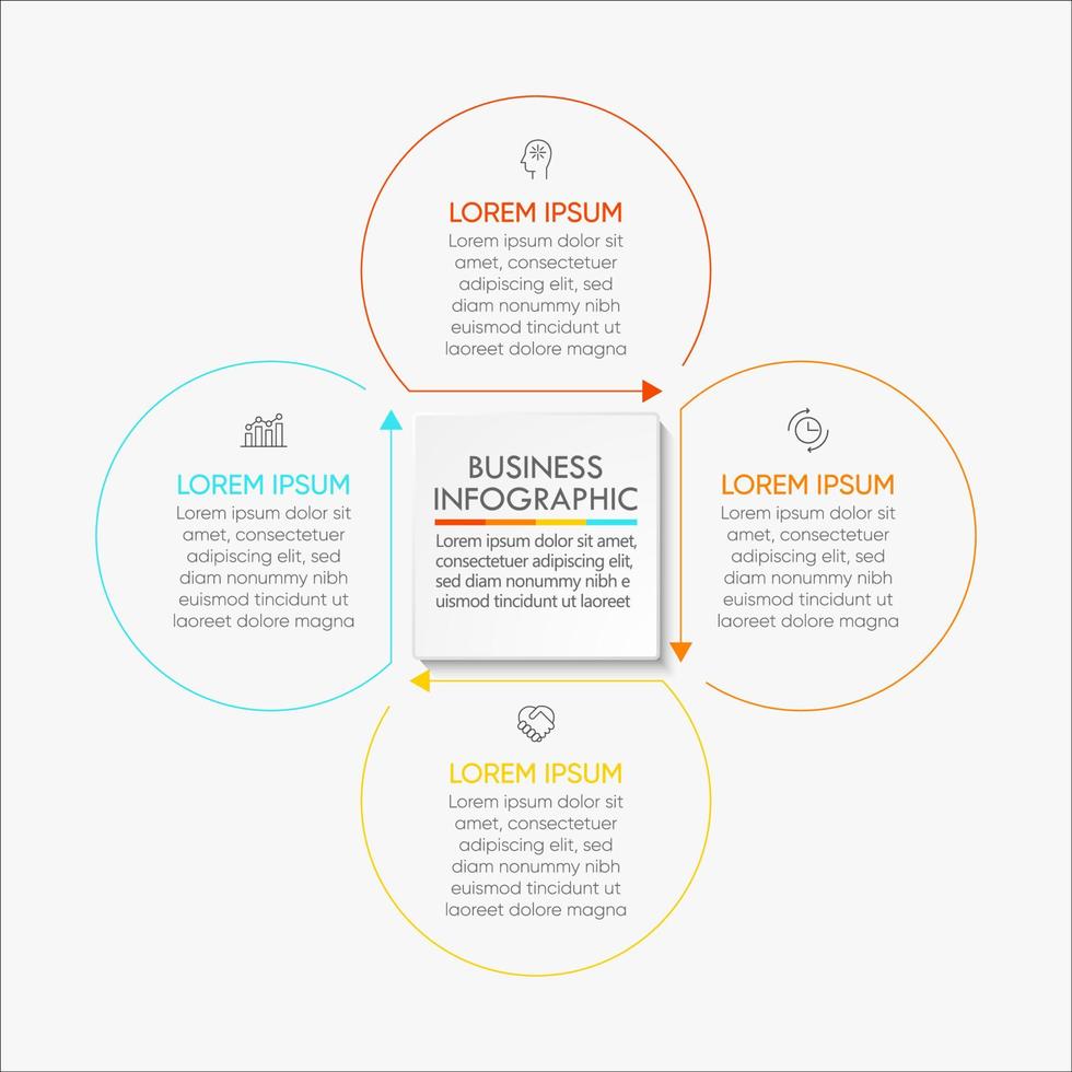 presentatie bedrijfscyclus infographic sjabloon vector