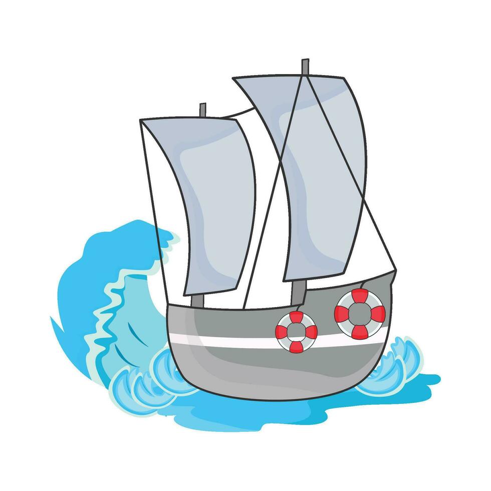 illustratie van zeilboot vector