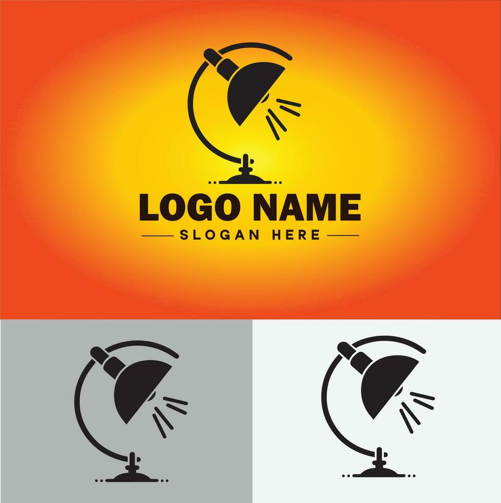 lamp logo lamp licht icoon bedrijf merk bedrijf logo sjabloon bewerkbare vector