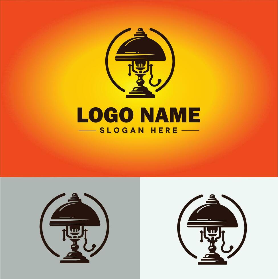 lamp logo lamp licht icoon bedrijf merk bedrijf logo sjabloon bewerkbare vector