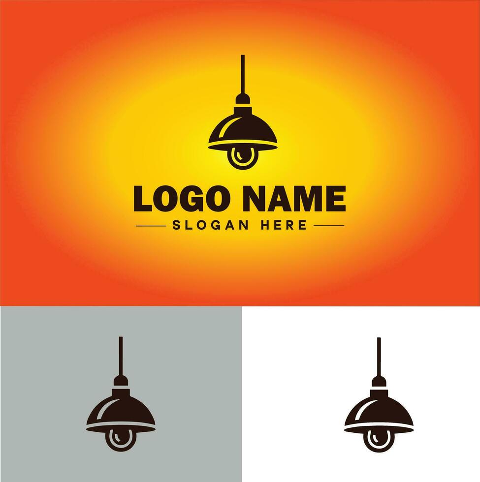 lamp logo lamp licht icoon bedrijf merk bedrijf logo sjabloon bewerkbare vector