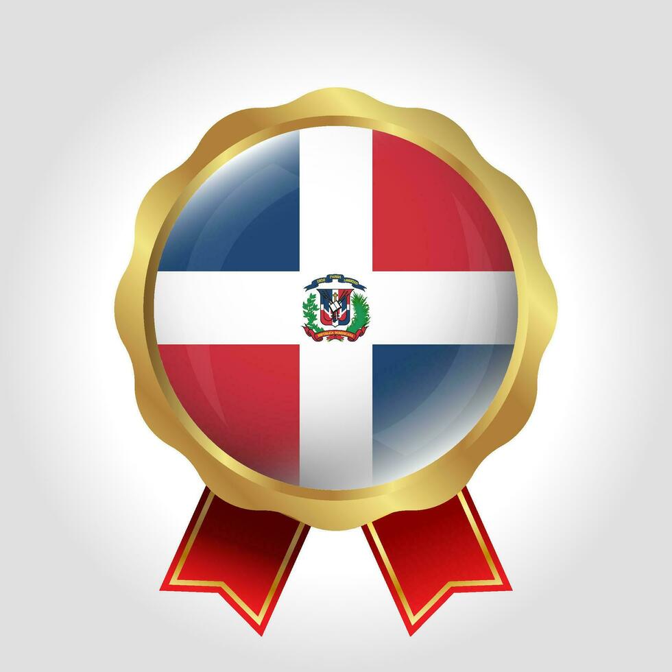creatief dominicaans republiek vlag etiket vector ontwerp
