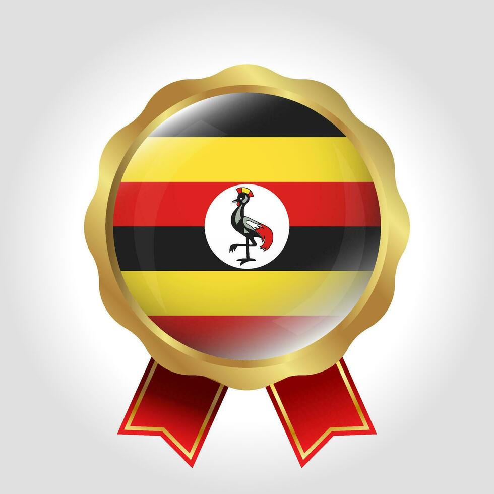 creatief Oeganda vlag etiket vector ontwerp