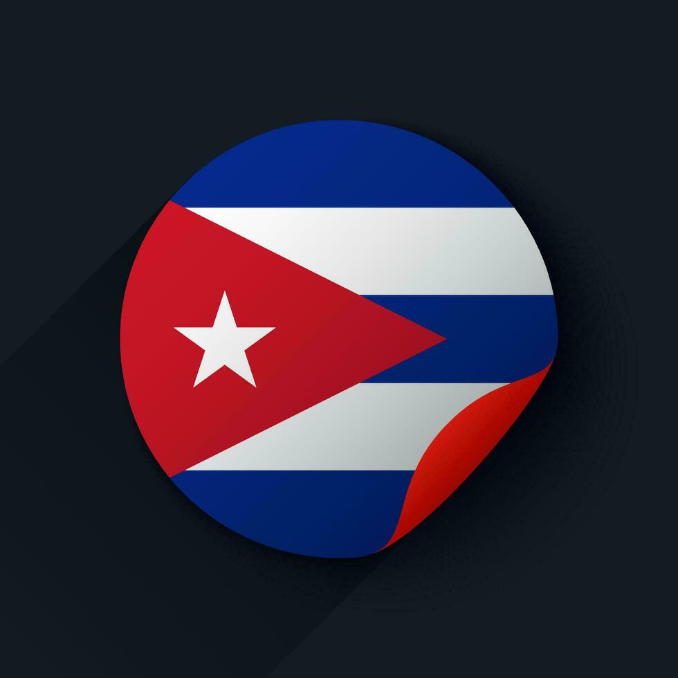 Cuba vlag sticker vector illustratie