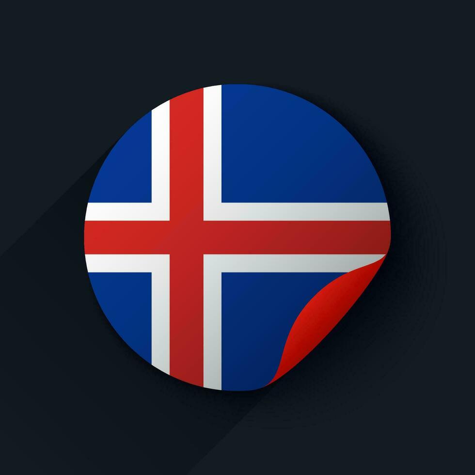 IJsland vlag sticker vector illustratie