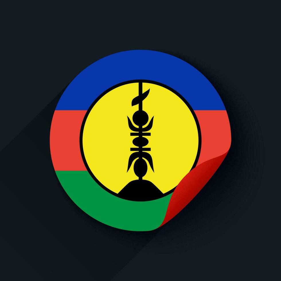 nieuw Caledonië vlag sticker vector illustratie