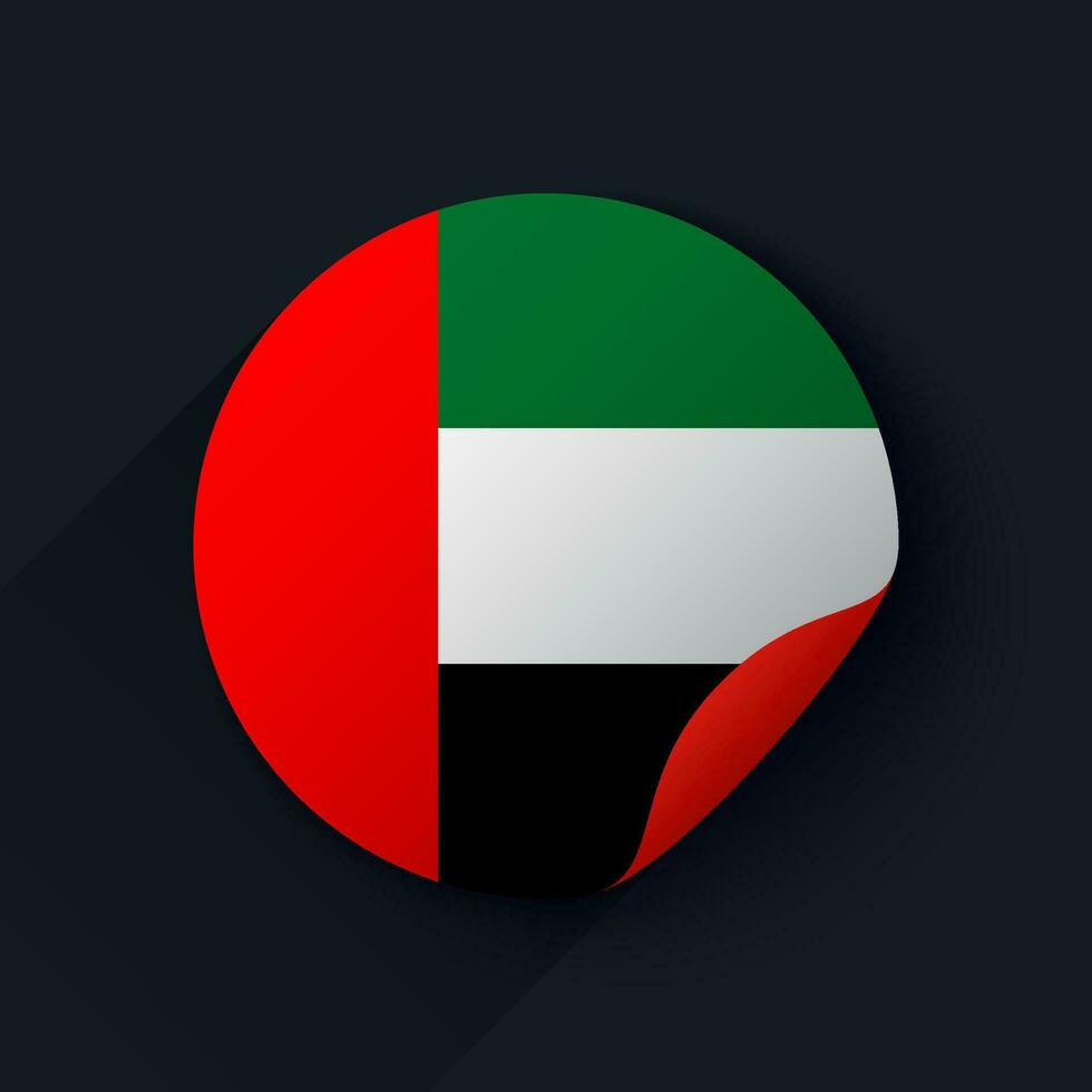 Verenigde Arabisch emiraten vlag sticker vector illustratie