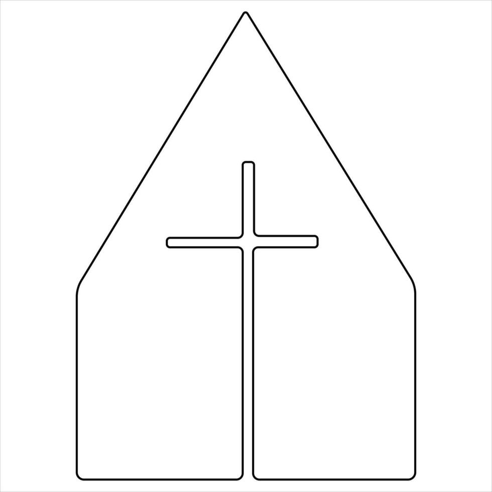 doorlopend single lijn kunst symbool van religie vector illustratie kruis symbool van Christendom