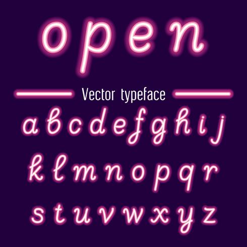 Handgeschreven Vector Neon Light-alfabetten