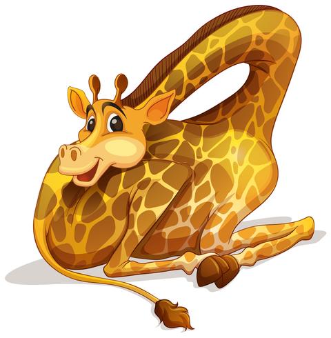 Leuke giraf die zijn hals vouwt vector