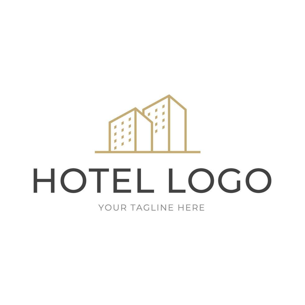 hotel logo. gebouw logo icoon vector sjabloon
