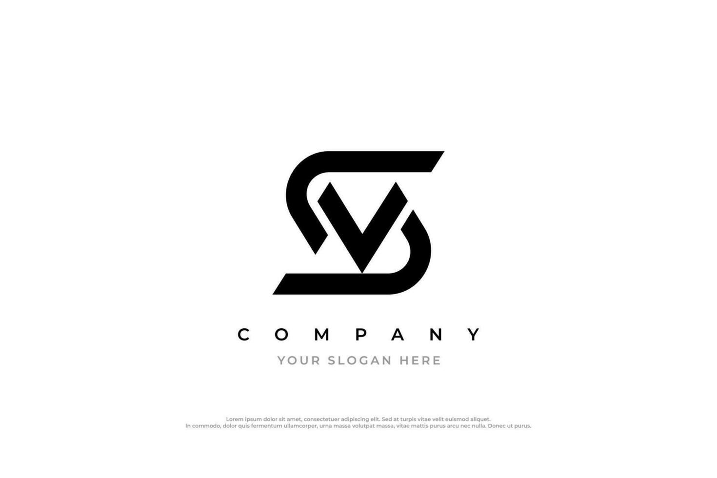 brief vs logo of sv monogram logo ontwerp vector