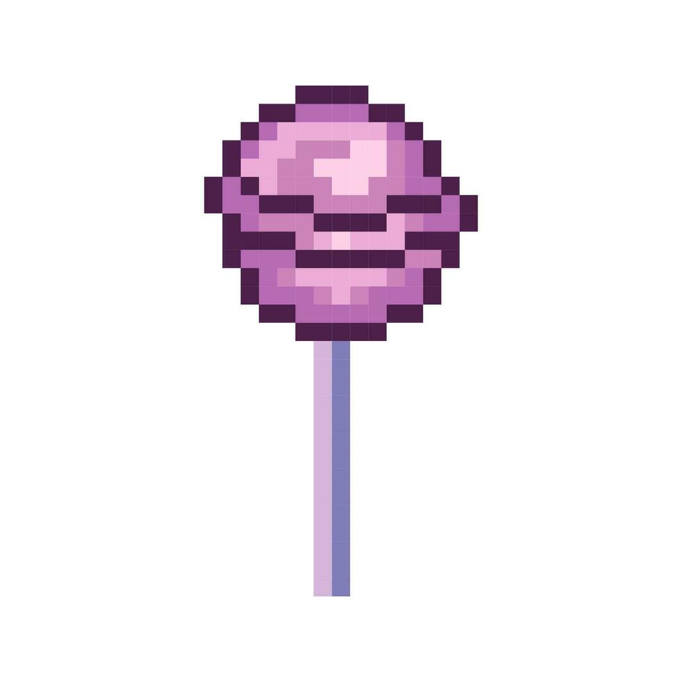 pixel lolly, 8 beetje, retro, y2k pixel icoon Aan een helemaal wit achtergrond vector