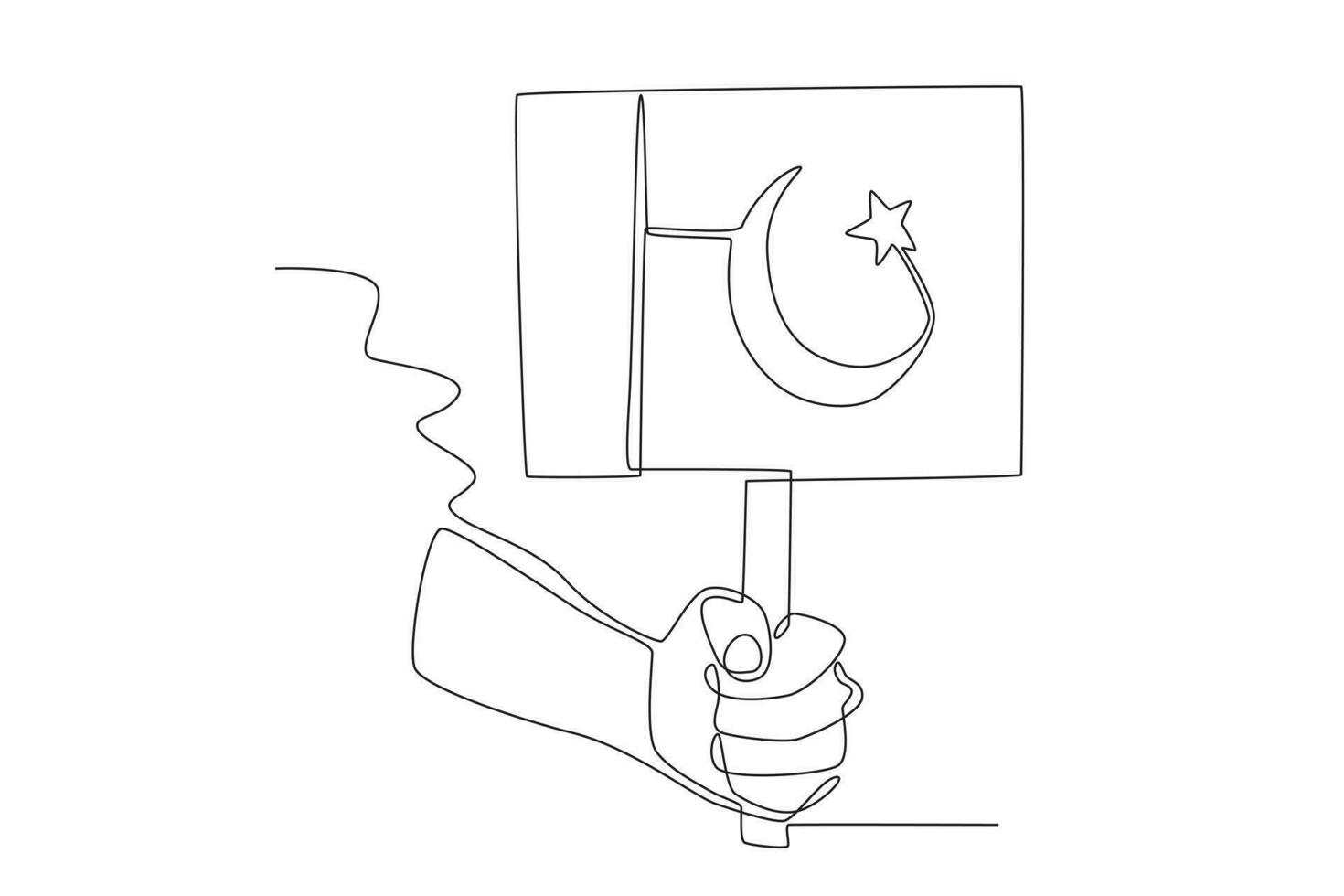 een personen hand- strak houdt de Pakistaans vlag vector