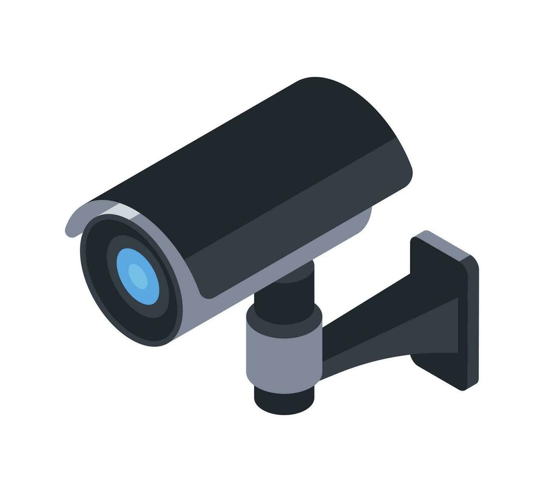 vector isometrische 3d icoon video toezicht camera. veiligheid apparaat voor beschermen privaat eigendom. veiligheid apparaatje voor bewaken, digitaal elektronisch apparatuur. bekijken, toezicht houden en controle systeem