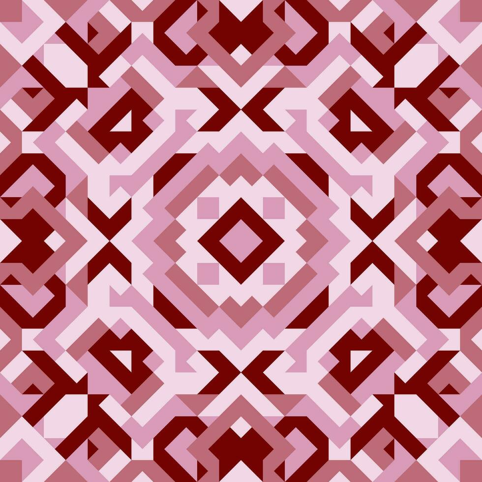 vector naadloos patroon van gemakkelijk meetkundig vormen. herhalen eindeloos ornament van vierkanten, ruiten en driehoeken. kleurrijk abstract achtergrond, behang. beeld met caleidoscoop effect, tegels