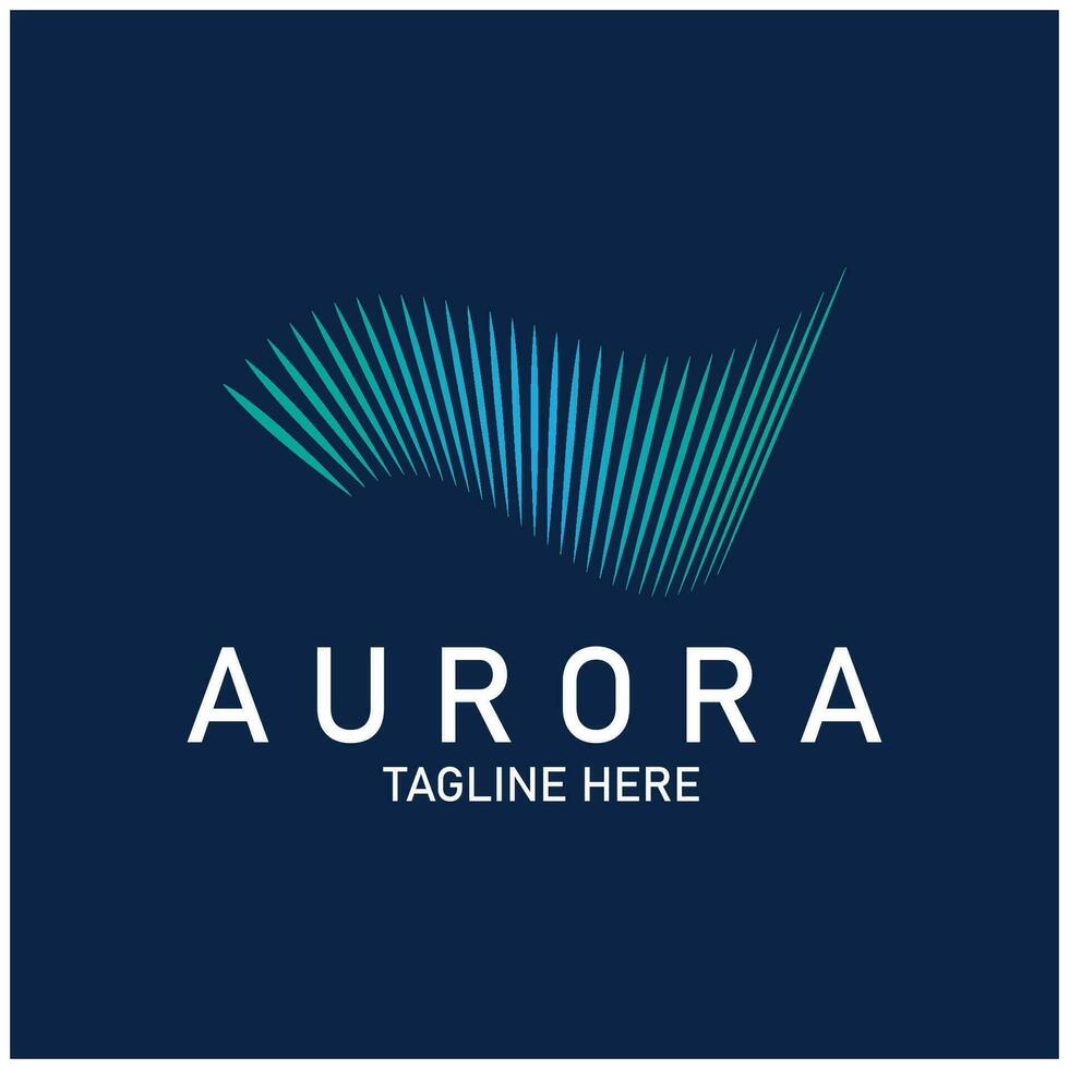 Aurora logo licht lucht astronomie vector ontwerp