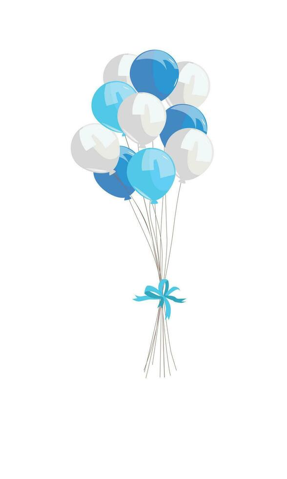 ballonnen vector illustratie reeks in tekenfilm stijl. kleurrijk bundel van ballonnen. vliegend ballon klem kunst. decoratie items voor feest. vlak vector geïsoleerd Aan wit achtergrond.