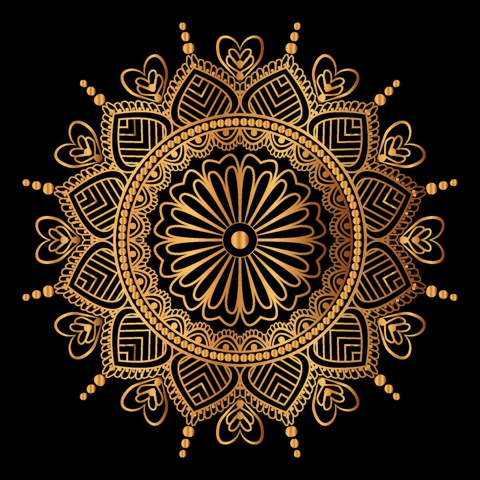 luxe gouden mandala-ontwerp vector