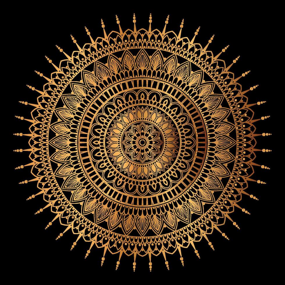 luxe gouden mandala-ontwerp vector