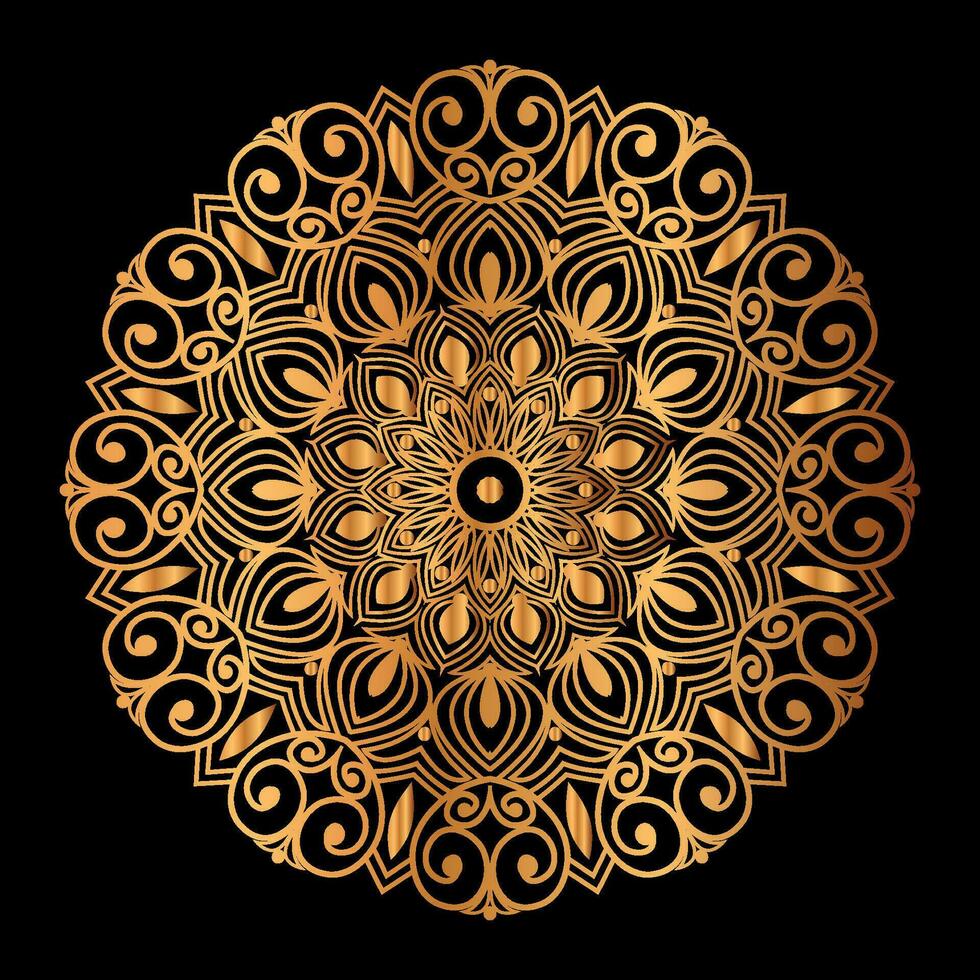 luxe gouden mandala-ontwerp vector
