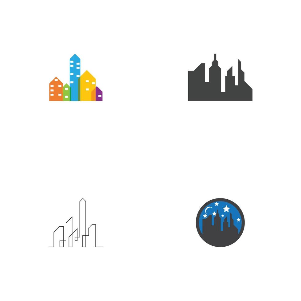 stad skyline logo vector illustratie sjabloon