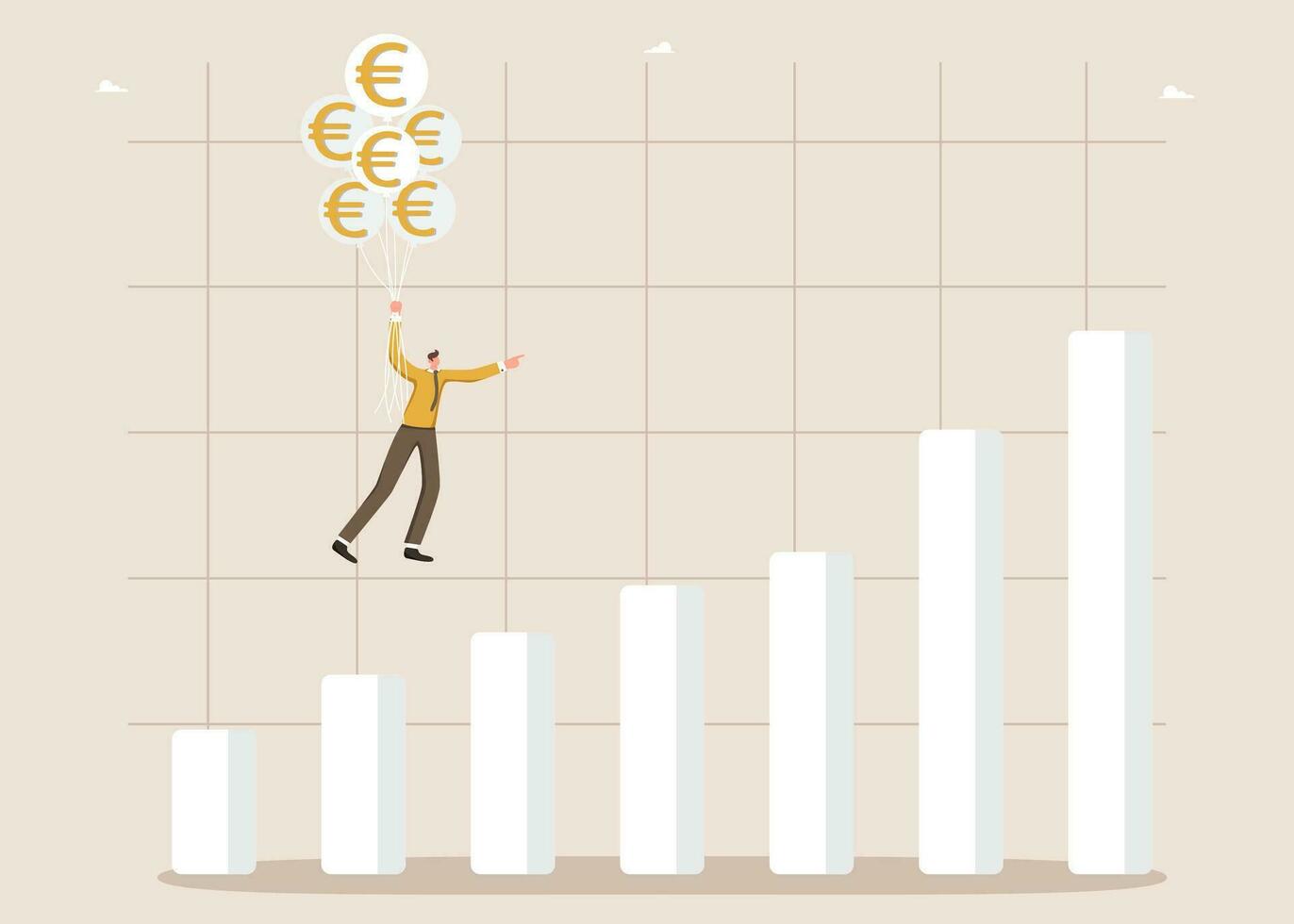 Mens Aan euro ballen duurt uit volgens naar schema vector