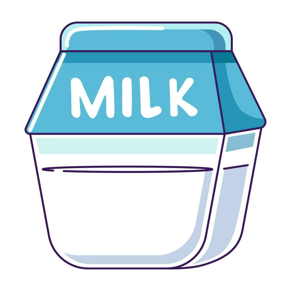 melk karton in gemakkelijk vlak ontwerp vector