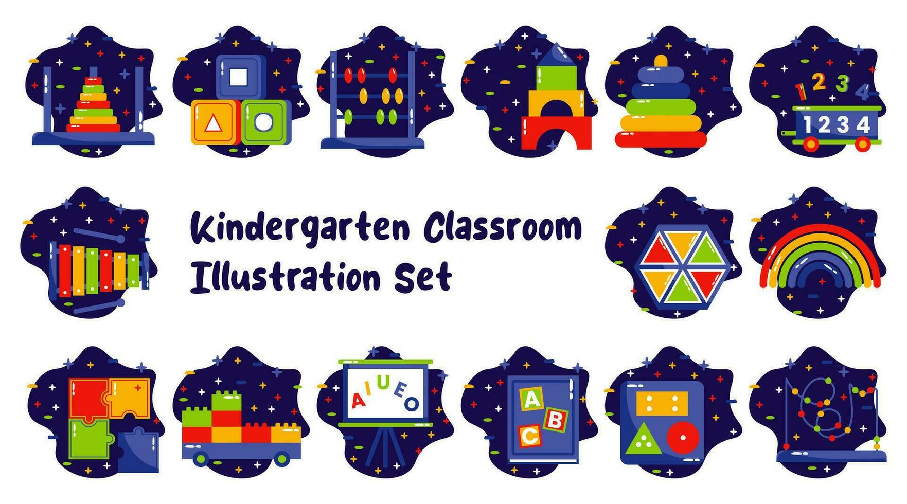 kleuterschool montessori onderwijs illustratie reeks vector