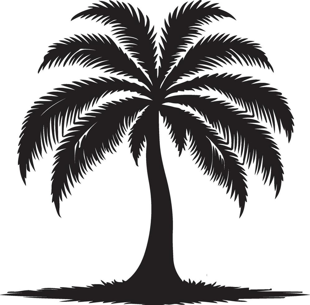 kokosnoot boom silhouet vector icoon illustratie