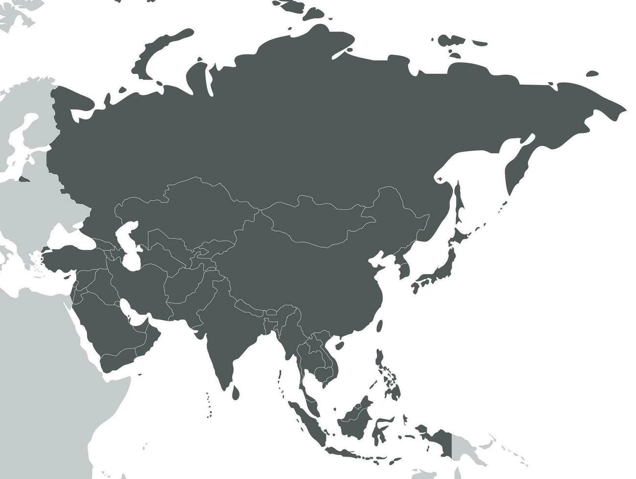 politiek blanco Azië kaart vector illustratie geïsoleerd Aan wit achtergrond. bewerkbare en duidelijk gelabeld lagen.