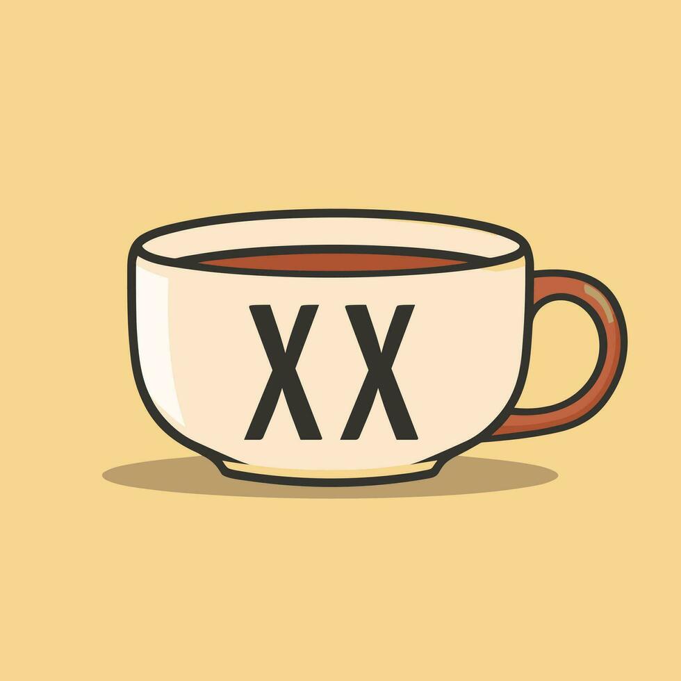 ai gegenereerd boekhandel en koffie winkel gevulde schets kleurrijk eerste logo idee. lezing boeken en drinken koffie. brieven binnen kop vorm geven aan. grafisch ontwerp vector