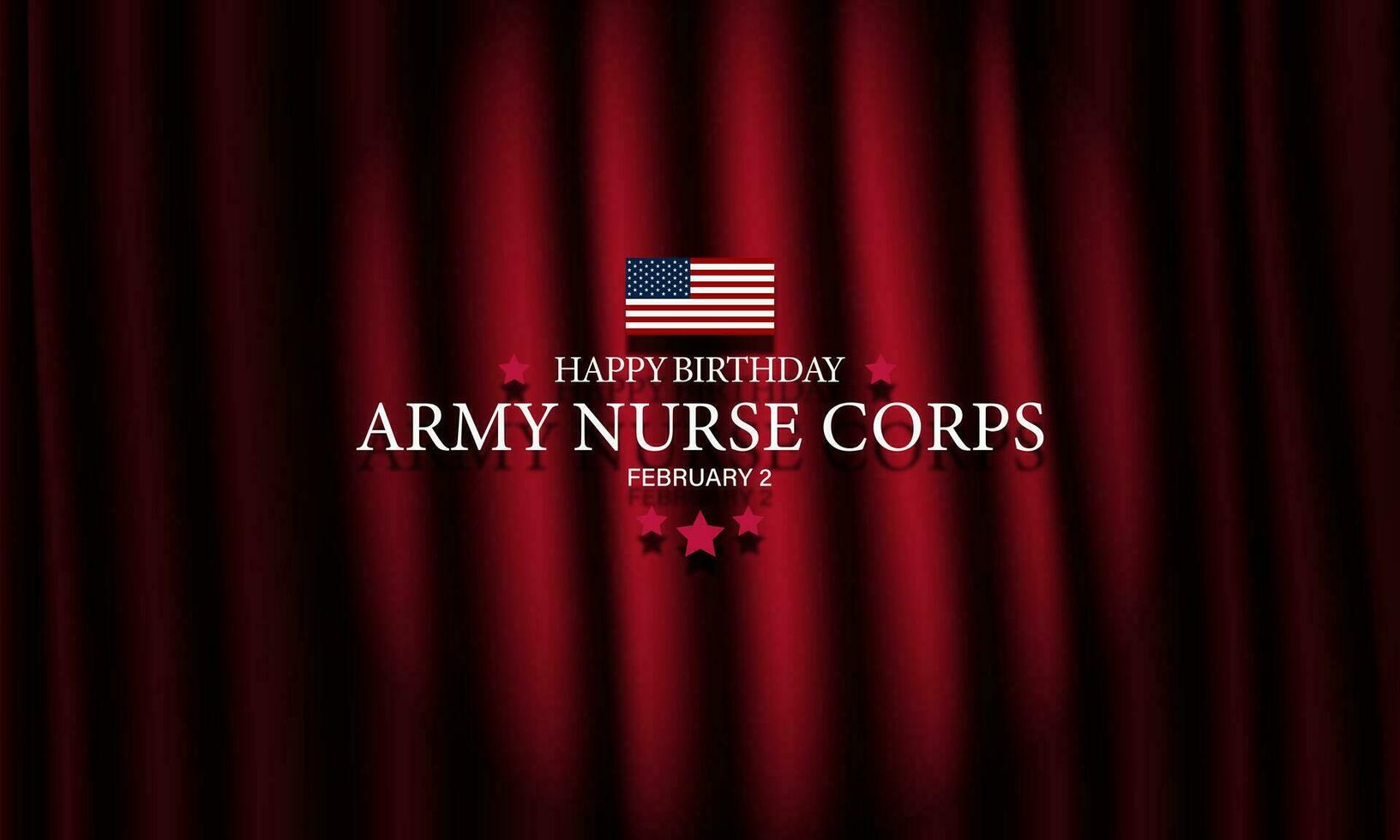 leger verpleegster corps verjaardag februari 2 achtergrond vector illustratie