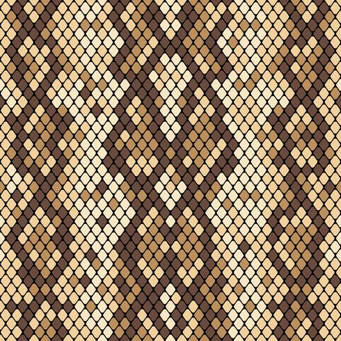 Snakeskin naadloos patroon. Realistische textuur van slang of een andere reptielenhuid. Beige en bruine kleuren. Vector illustartion