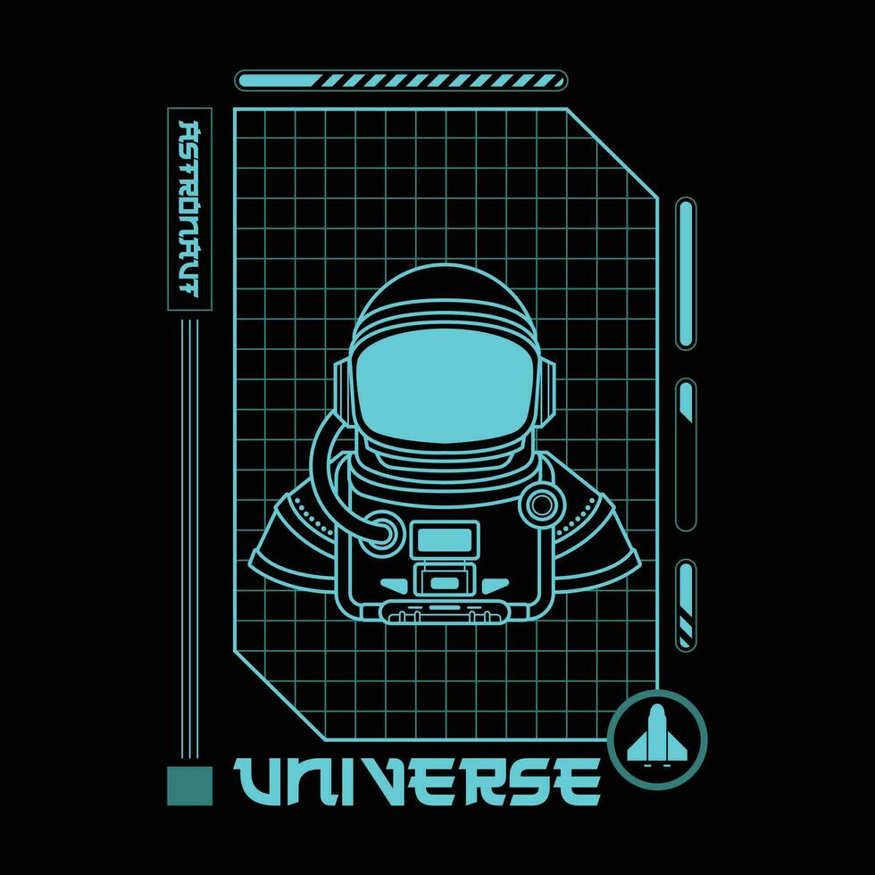 meetkundig buitenste ruimte, astronaut karakter poster ontwerp, achtergrond, t-shirt ontwerp. vector