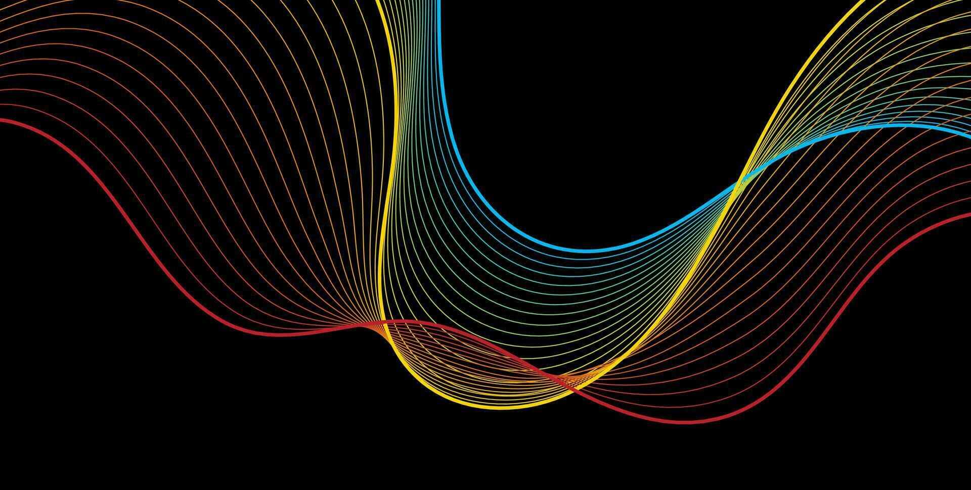 kleurrijk gebogen golvend lijnen abstract achtergrond vector